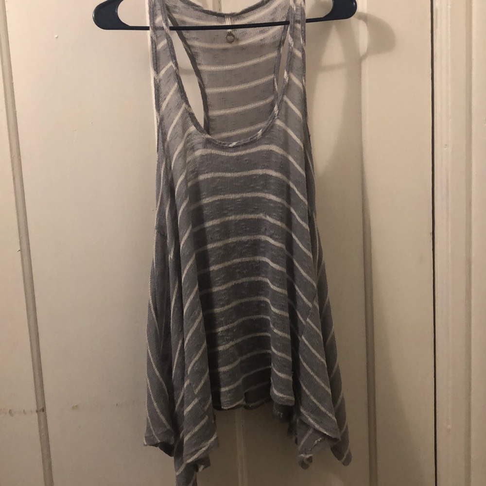 Striped long tank top tunic